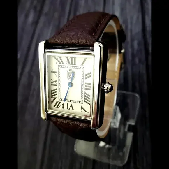 Swiss Design Pierre Lucerne Tank Mens Watch Brown‎ Band